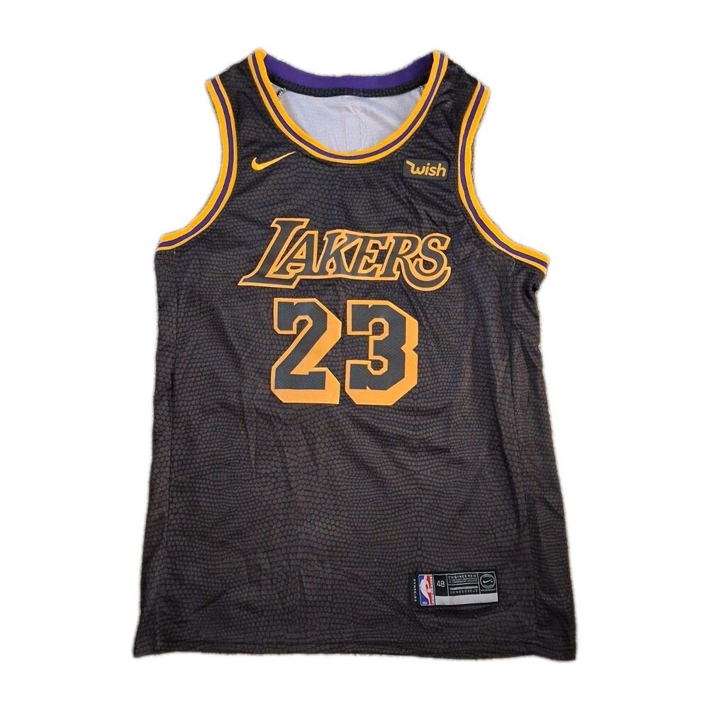Nike LeBron James Lakers Jersey Black Mamba Edition Kobe Size 48 Swingman #23 VG